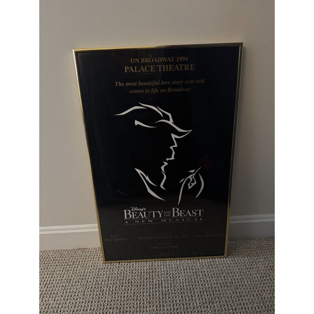 Limited Edition Beauty and the Beast Broadway 1994 Palace Theatre Framed Poster